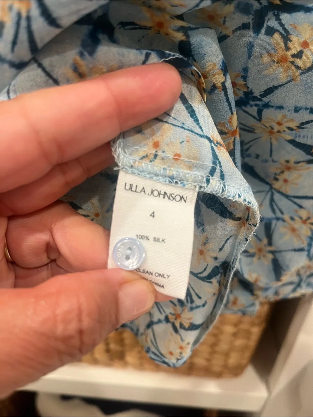 Ulla Johnson Adira Floral Smocked Short-Sleeve Blouse